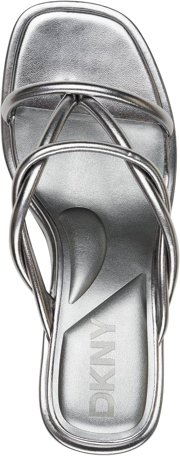 image:imageDKNY womens Rabun Strappy Flip Flop Heeled SandalNickel