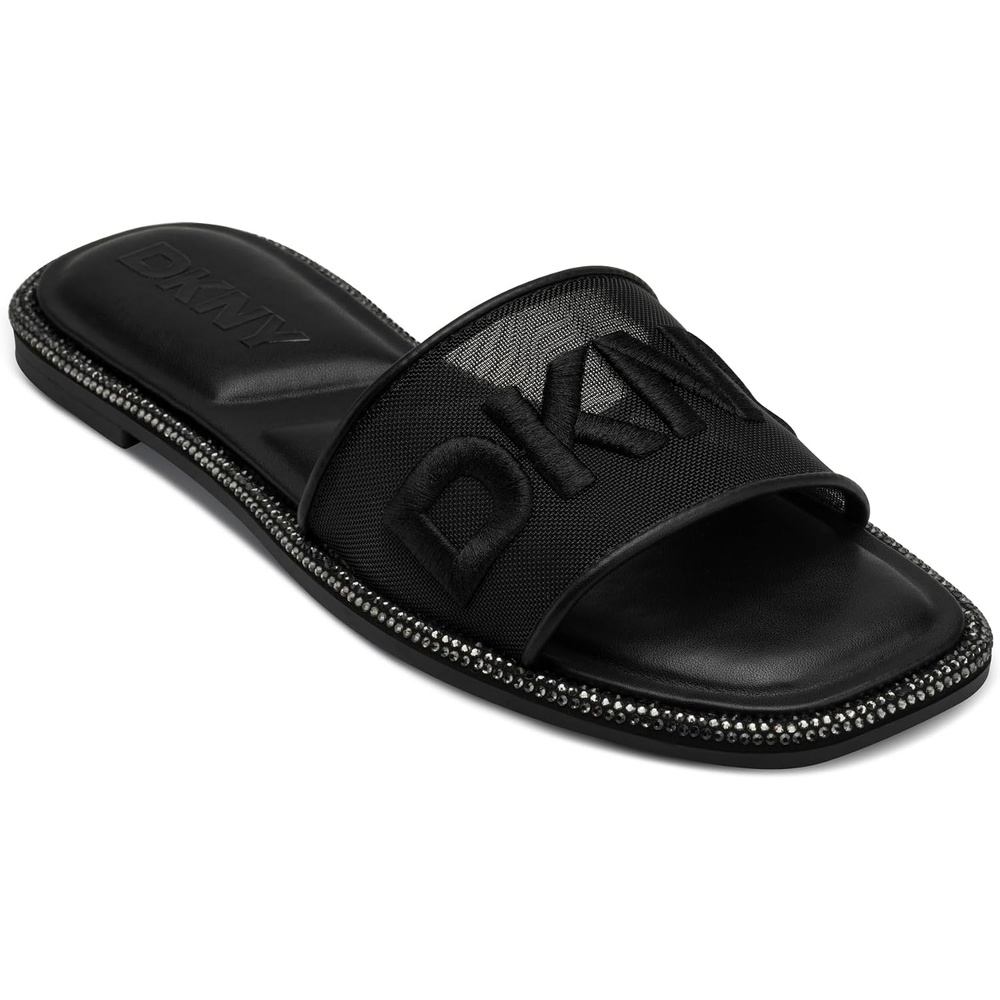 image:imageDKNY Womens Badin Studded Flat Sandal With LogoBlack