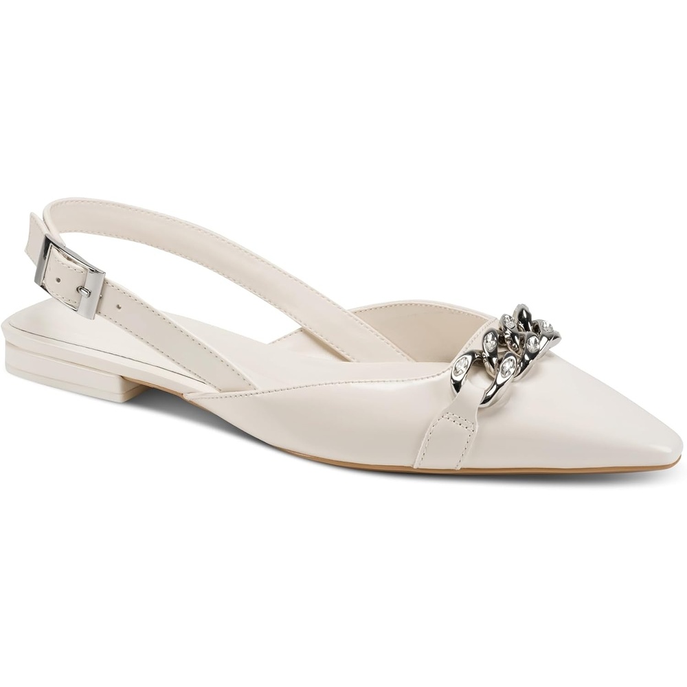 image:imageDKNY Womens Cosetta Slingback Poitned Toe Ballet Flat with EmbellishmentsCoconut