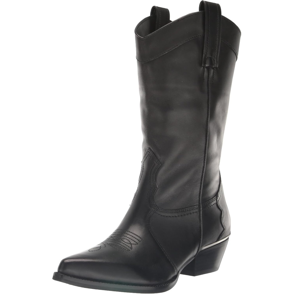 image:imageDKNY Womens Laila Metallic Leather Cowboy BootBlack